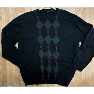 Axcess Light Sweater Men's Size Large Black Gray Maroon Crewneck Pullover